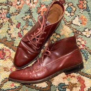 Women’s Brown Leather Lace Up Ankle Boots Sz 6